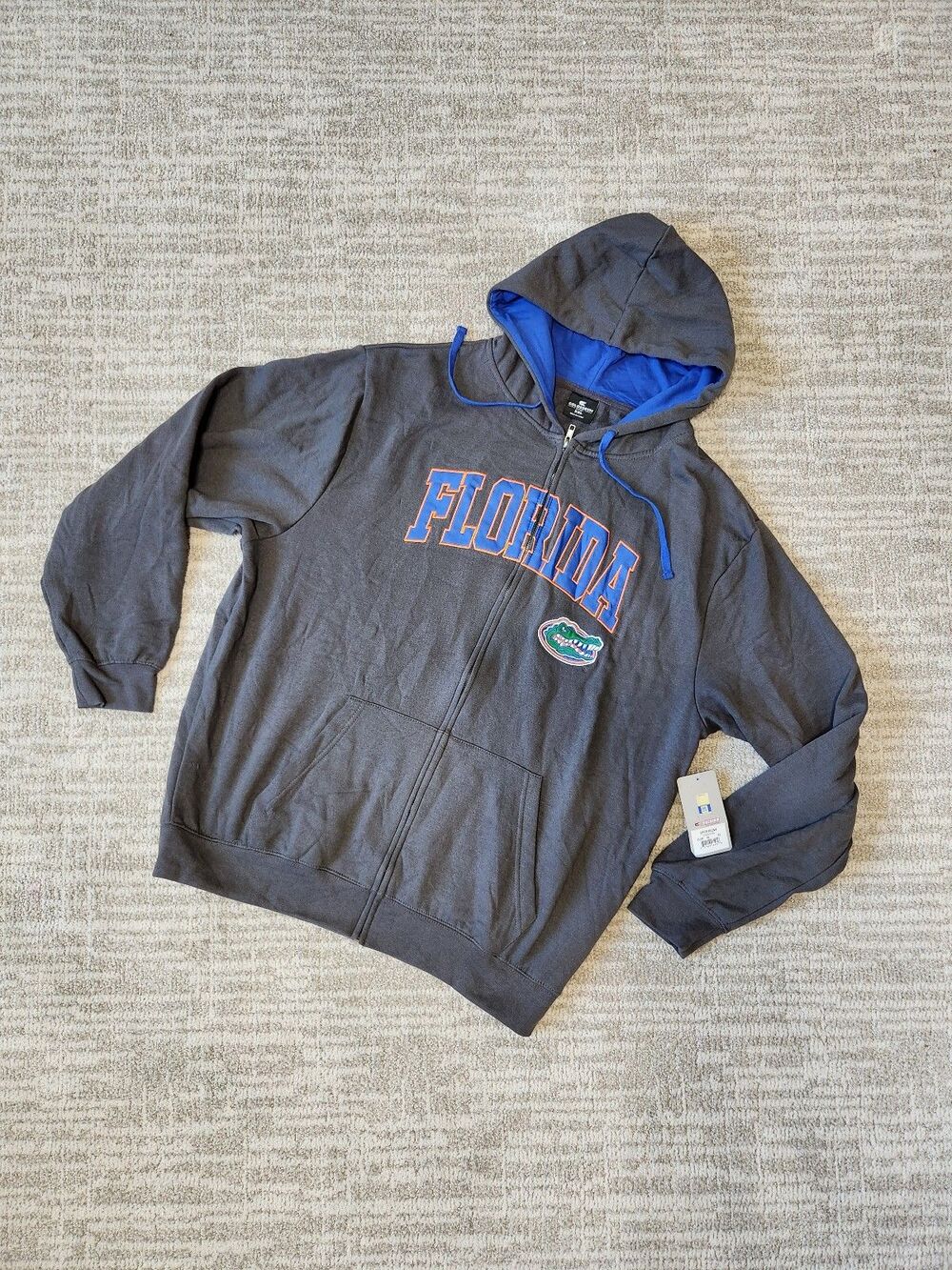 Colosseum Florida Gators Men's XXL Full Zip Hoodie Charcoal Gray NWT